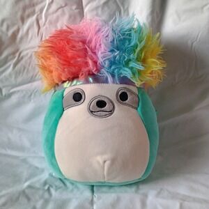 12" Squishmallows Squish-doos Aqua Sloth Soft Plush Toy rainbow hair teal green